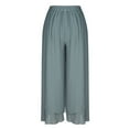 thumbnail image 5 of Besolor Women's Chiffon Wide Leg Palazzo Pants High Elastic Waist Casual Flowy Layered Boho Business Trousers, 5 of 7