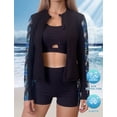 thumbnail image 3 of FEOYA Women’s 3 Piece Rash Guard Swimsuits Zip-Up Long Sleeve Swimwear with Built-in Bra Bathing Suit Surfing Sun Protection Boyshorts Quick Dry Swim Shirt 2XL, 3 of 7