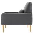 thumbnail image 5 of Armchair Accent Chair, Charcoal Grey Gray, Velvet, Modern Contemporary, Mid Century Living Hotel Lounge Cafe Lobby, 5 of 8
