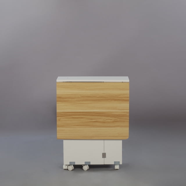 LDF020 - Table à Manger Pliante Gain de Place avec Étagère de Rangement