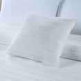 thumbnail image 4 of Videri Home Faux Fur Stripe Blanket and Pillow Set, Ultra-Soft 420GSM Flannel, Embossed Design, Cozy & Durable for Bedroom, Living Room, or Office(50×60in, White), 4 of 5