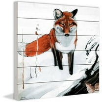 Marmont Hill "Snow Fox" Painting Print on White Wood