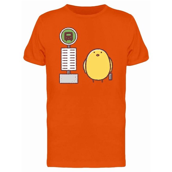 Chicken Waiting For Bus, Cartoon Tee Men's -Image by Shutterstock