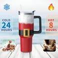 thumbnail image 4 of Christmas Gifts 40 Oz Tumbler with Handle and Straw, Red Xmas Santa Claus Stainless Steel Double Walled Vacuum Insulated Cup, Retro Holiday Gifts for Women Men, 4 of 6