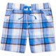 thumbnail image 1 of First Impressions Boys Plaid Casual Walking Shorts, Azul, 24 meses, 1 of 1