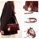 thumbnail image 4 of Bolso de hombro RTPRTP de piel sintética de estilo vintage, color burdeos, 4 of 9
