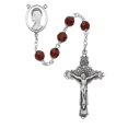 thumbnail image 1 of McVan R402DF 7 mm Tin Cut Crystal Croos Rosary Set - Dark Red, 1 of 1