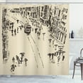 thumbnail image 1 of Ambesonne Istanbul Shower Curtain, Cityscape Sketch Art, 69"Wx84"L, Dark Taupe Beige, 1 of 3