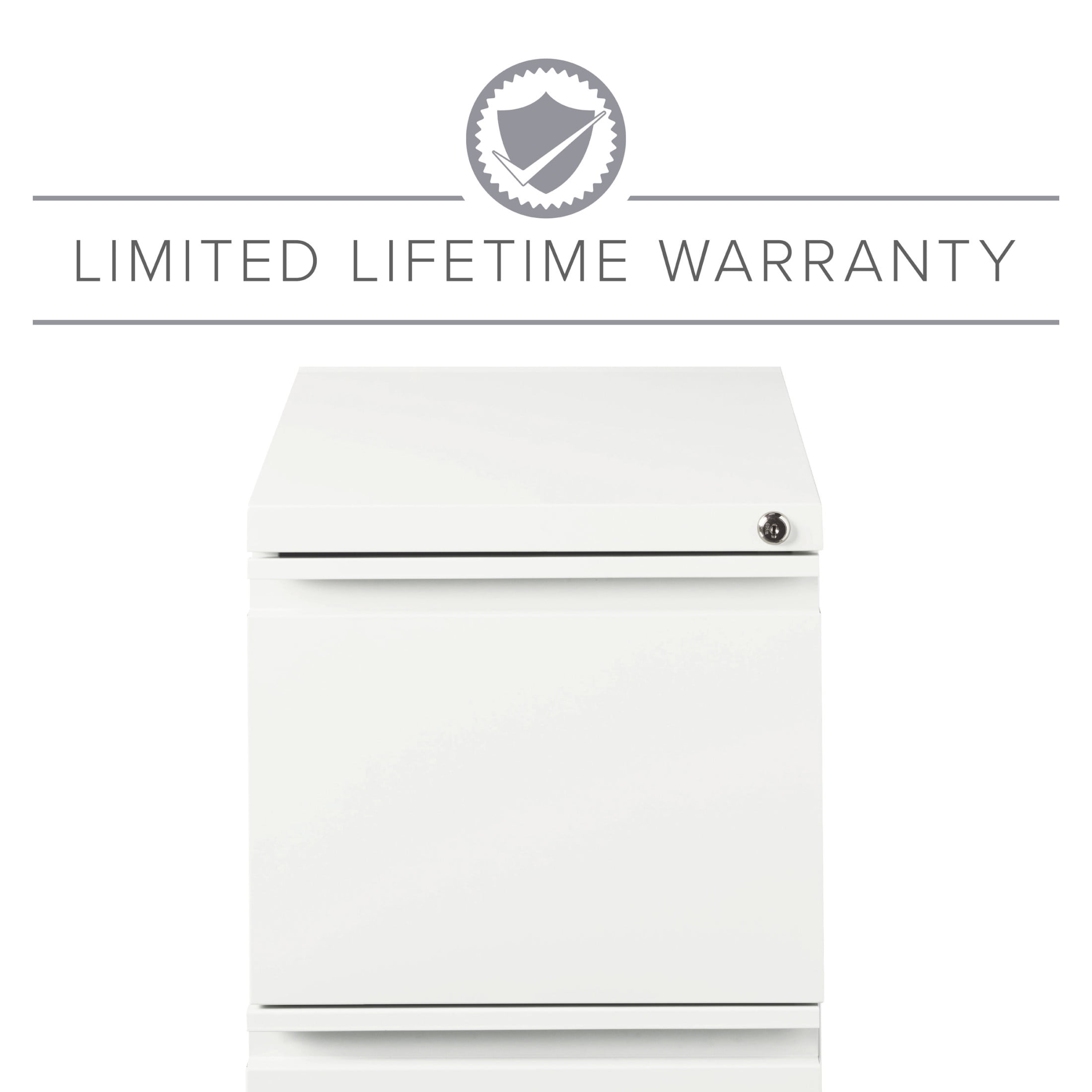 Hirsh Pro 20" Deep Mobile Pedestal File Cabinet 2 Drawer File-File, Letter Width, White