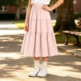 thumbnail image 2 of Girls Pleated Skirt, Girls Solid Color Pleated A Line Summer Dress, Casual Kids Outfit, Back To School Daily Dress For Girls Ages 3–13, 2 of 4