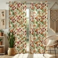 thumbnail image 2 of Vargottam Fruits Print Sheer Georgette Curtains for French Doors & Balcony - 2 Panels, 96" Long, Light Filtering, Grommet Top Printed Drapes for Living Room or Lounge, 2 of 9