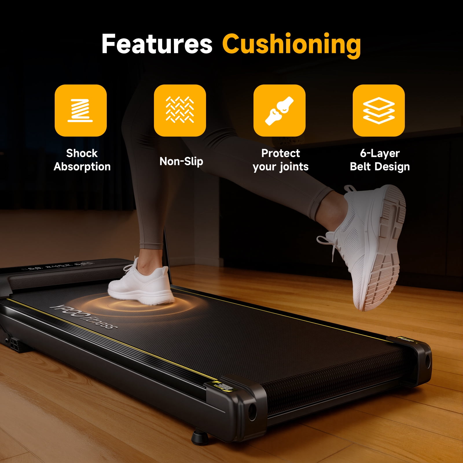 Walking Pad with Incline & Handle, Foldable Treadmill for Home, Under Desk Treadmill with APP Control, LED Display and 300 lbs Capacity