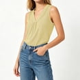 thumbnail image 4 of idosla Boho Tops for Women Teen Girl Trendy Print V Neck Sleeveless Tank Tops Casual Basic Tees Lightweight Shirts Summer Clothes (Yellow, L), 4 of 6