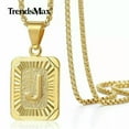 thumbnail image 6 of Gold Plated Initial Letter Pendant Necklace Alphabet Charm A-Z For Women Men, 6 of 9