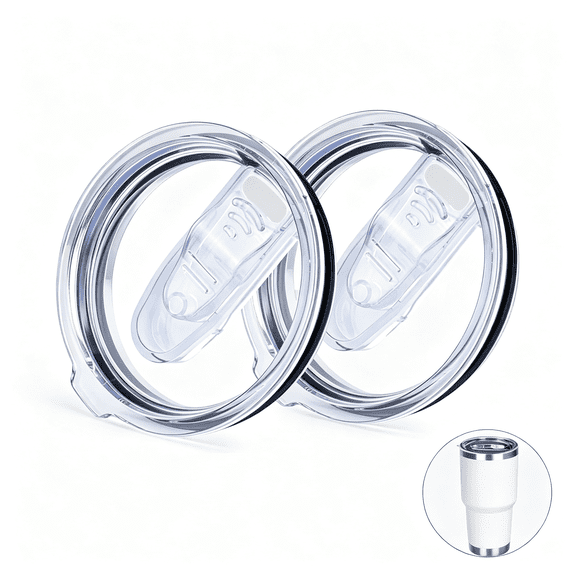 NORIZF 30Oz Tumbler Replacement Lids 2 Pack,Fit of Inner Diameter 3.7 to 3.73" Tumbler Cup,Spill Proof Splash Resistant Tumbler Lids Silicone Sliding Covers Bpa-Free.