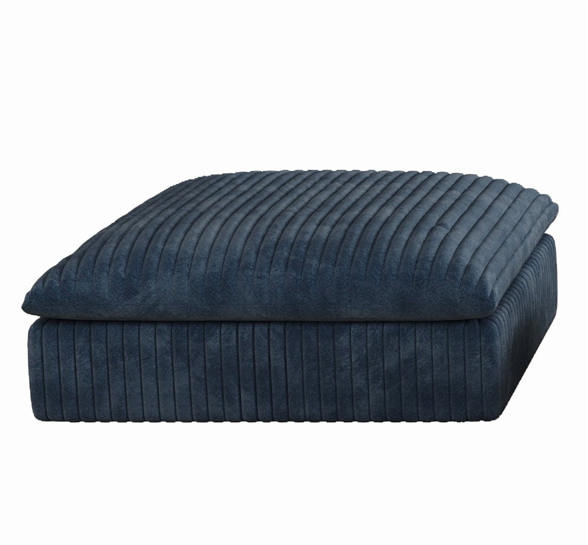 MAYEERTY Cloud Sofa Blue Corduroy Deep Seat Double-Layer Removable Cushion No Assembly Multi-Rooms