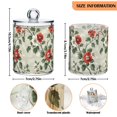 thumbnail image 5 of Yayeee 2 Pack Qtip Holder Bathroom Cotton Swab Canister with Lid Clear Dispenser Set, Red Floral Pattern, 5 of 6