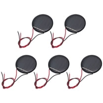 Uxcell 5 Pcs 2V 0.07W 35mA Mini Solar Panels, Small Polycrystalline Solar Cell Panel with 2 Cable for DIY Electric Toy Materials Kits Charger, 36mm Dia