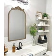 thumbnail image 3 of Clavies Arendahl Traditional Arch Mirror, Antique Gold Mirror, Carved Elegant Arch Bathroom Mirror, Farmhouse Gold 19"×30", 3 of 6