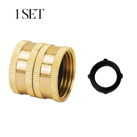 DEXIMRO 1 Set Female-to-Female Double Female Faucet Fitting Double Water HoseTwo-Way Female Female Connector Solid Brass Garden Hose Garden Hose Connectors and Accessories