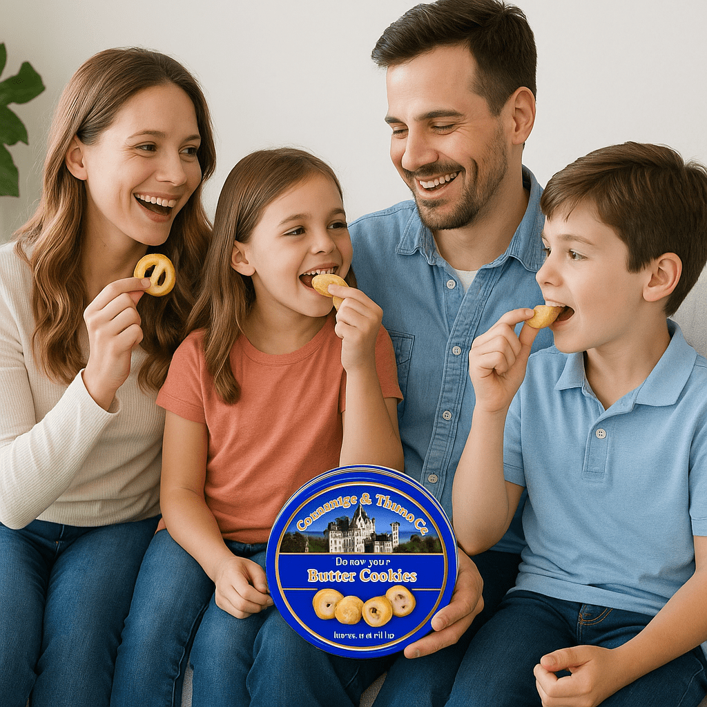 Danish Style Butter Cookies 4 Tins (4.0 Oz Each) Different Shapes