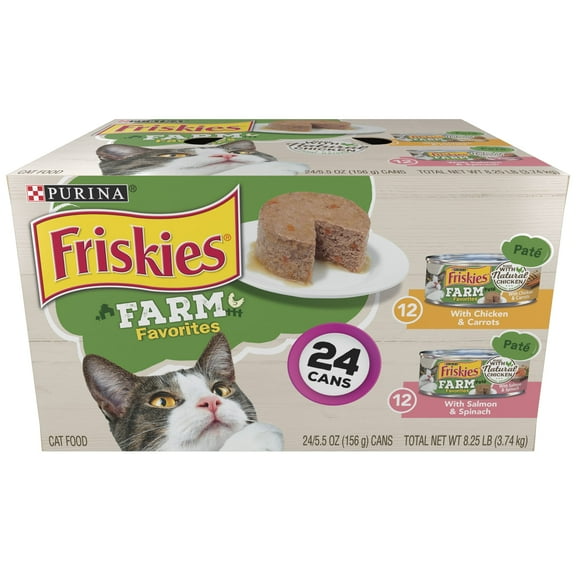Purina Friskies Farm Favorites Variety Pack, Wet Cat Food, 5.5 oz Cans, 24 Pack