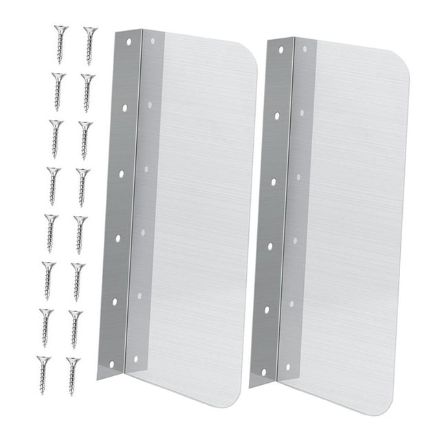 Protector contra salpicaduras de acero inoxidable de 2 piezas, deflector de agua, protector contra salpicaduras de agua con tornillos, protector de fr Pequeño