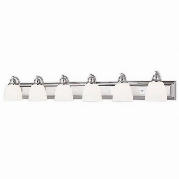 6 Light Bathroom Light in Traditional Style 48 inches Wide By 7 inches High-Polished Chrome Finish Bailey Street Home 218-Bel-4402298