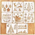 thumbnail image 1 of Plantilla de Navidad, 8 piezas, plantilla de pintura de plástico reutilizable pequeña para diario de balas, álbumes de recortes, manualidades para hacer tarjetas, decoración de Navidad, regalo de Navidad para niños brillar Electrónica, 1 of 5