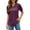 Wine Red, variant on ZHENWEI Women Casual V-Neck Polo T-Shirts Loose Puff Short-Sleeve Tops Button Down Collared Tunic Blouse