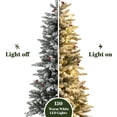thumbnail image 4 of 5ft Pre-Lit LED Artificial Flocked Slim Fir Christmas Tree with Metal Pot and Red Holly Berries, 4 of 13