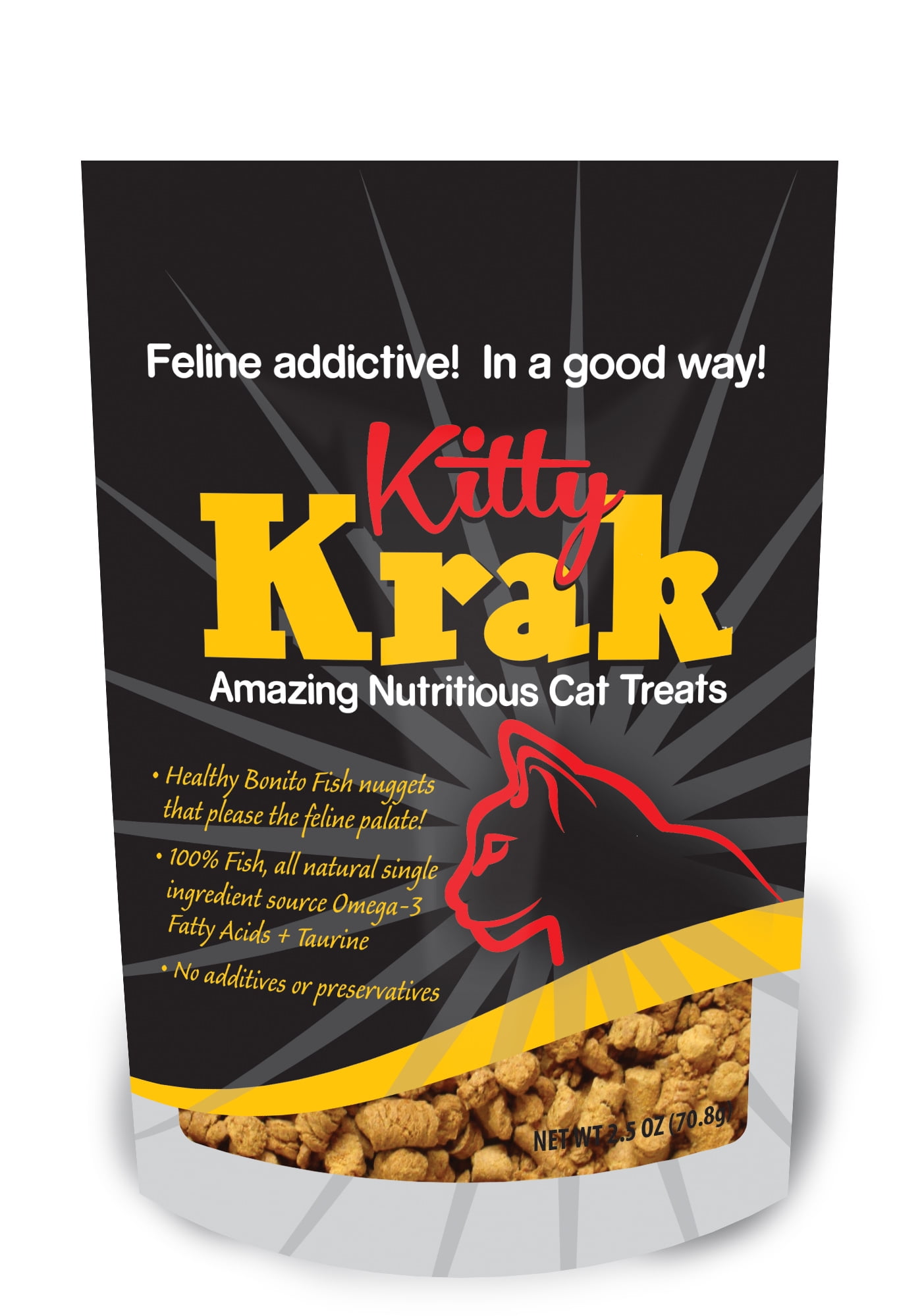 Kitty Krak 100 Natural Bonito Fish Cat Food Topper, 2.5 Oz. Walmart