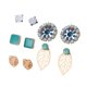 thumbnail image 1 of Pendientes Yashi 5 pares de aretes con diamantes de imitación de colores flores hojas huecas doradas, 1 of 5