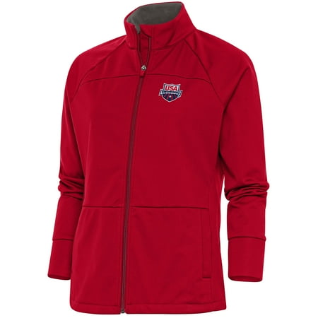 Women's Antigua Red USA Swimming Links Full-Zip Golf Jacket