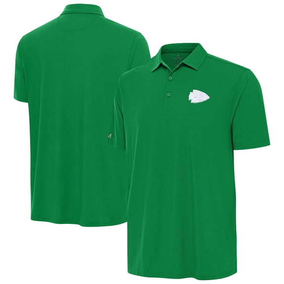 Men's-Antigua Kelly Green Kansas City Chiefs St. Patrick's Day Era Polo