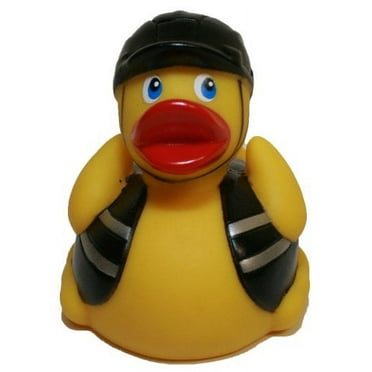 Biker Rubber Duck, Squeaky & Floating Upright Bath Toy - Waddlers Brand