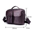 thumbnail image 1 of Bolsa de negocios de cuero genuino retro Hombres bandolera de hombro (Café) Likrtyny Para Estrenar, 1 of 7