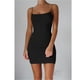 thumbnail image 1 of Color sólido verano falda de tirantes delgada sin tirantes sexy vestido elástico MABOTO Negro M, 1 of 5