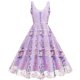 thumbnail image 1 of Vestido Sexy para las Mujeres Retro Bordado Impresión Camisola Estilo de Cintura Alta, Poliéster Ligero para Uso Versátil Diario Y de Fiesta, 1 of 1