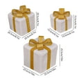 thumbnail image 3 of Set of 3 Christmas Lighted Gift Boxes Decorations, LED Light Up Present Boxes with Festive Bows, Indoor Outdoor Holiday Decor for Home, Porch, Yard & Xmas Tree (White), 3 of 7
