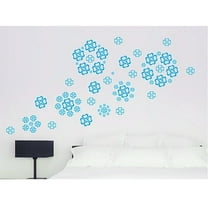 12 PCS Core Light Blue Wall Decals - DIY Removable PVC Stickers for Living Room, Bedroom, Kids Room, and Nursery - Transparent Self-Adhesive Mural Art for TV and Sofa Backgrounds
