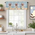 thumbnail image 2 of Puppy Beach Valance Curtain Summer Watercolor Dog Bag Beach Ocean Sky Window Valances Rod Pocket Short Curtains Window Treatments for Kitchen Bedroom Bathroom Laundry 54" x 18", 2 of 9