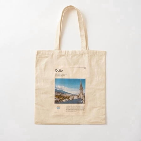 Visit Quito, Ecuador (Travel ) Canvas Tote Bags, Reusable Shopping Bag