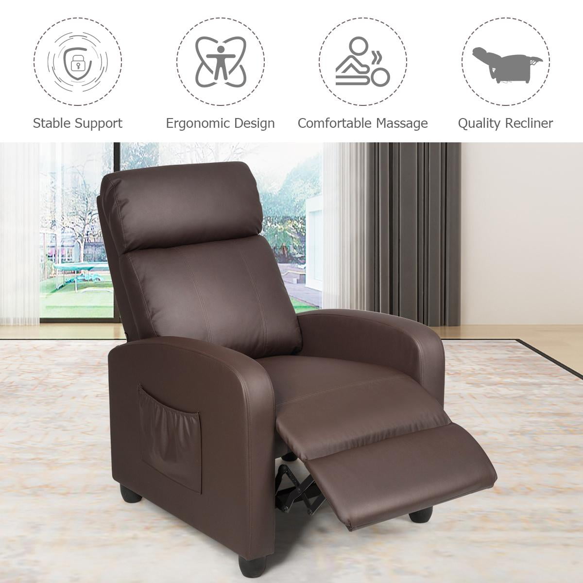 Giantex Single Sofa Recliner Chair w/ Footrest - Sears Marketplace