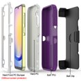 thumbnail image 6 of Xhy Samsung Galaxy A25 5G Case with Belt Clip Holster Military Grade Heavy Duty Protection 3 in 1 Shockproof Armor Rugged Durable Detachable for Galaxy A25 5G Phone - Purple+White, 6 of 8