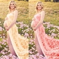thumbnail image 2 of Lightweight Lace Maternity Gown Featuring Trailing Bustier Support Dress For Cool Pregnancy Comfort, 2 of 8