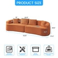 thumbnail image 2 of ZAFLY 113”w Oversized Sofa, Deep Seat Cloud Couch with 4 Cushions, Modern Curved Couch for Living Room, No Assembly Required - Orange, 2 of 10
