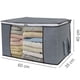 thumbnail image 4 of Bolsa de almacenamiento para mantas y ropa, gran capacidad, edredón King que ahorra espacio, tela transpirable con asas reforzadas para portabilidad, protección contra el polvo y la humedad (gris), 4 of 4