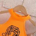 thumbnail image 4 of Girls Summer Outfits Sleeveless Tank Top with Printed Shorts Casual Suit Two Piece Set Kids Breathable Clothes Orange Size 3-4 Years, 4 of 8