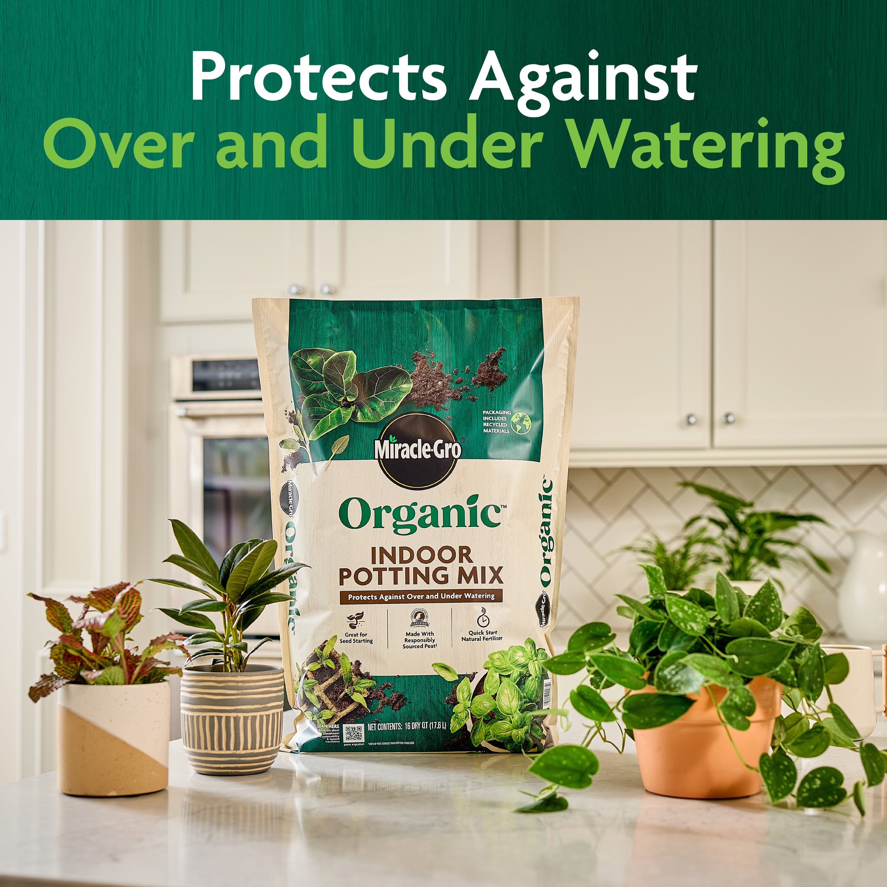 Miracle-Gro - Brandclub - Miracle-Gro Organic Indoor Potting Mix, For  Indoor Container Plants, 8 qt.